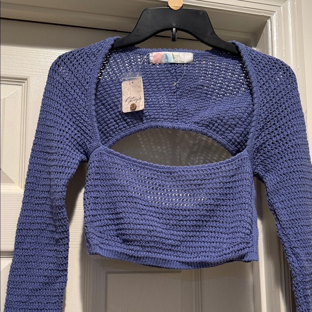 NWT Free People Beach Collection Purple Crochet Shrug Over Your Bikini Top XS